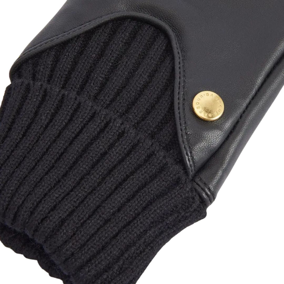Barbour Women's Deanna Leather Gloves in Classic Black