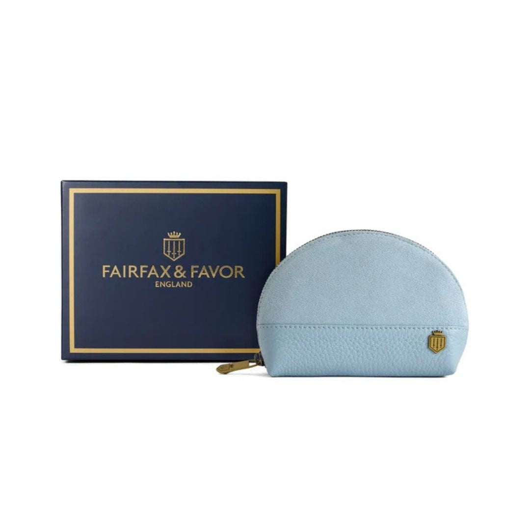 Fairfax & Favor Chiltern Suede Coin Purse in Sky Blue