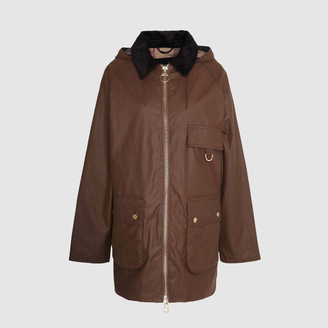 Barbour Women's Highclere Waxed Jacked in Bark/Muted