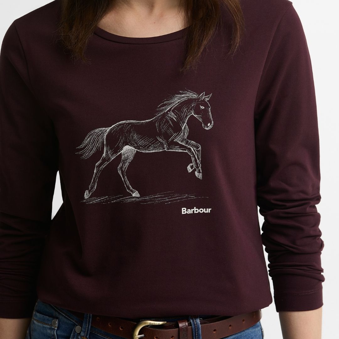 Barbour Women's Rosamund Long-Sleeved T-Shirt in Fig