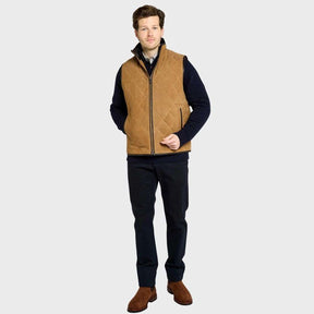 Dubarry's Bellamont Men's Goat Suede Gilet in Tan