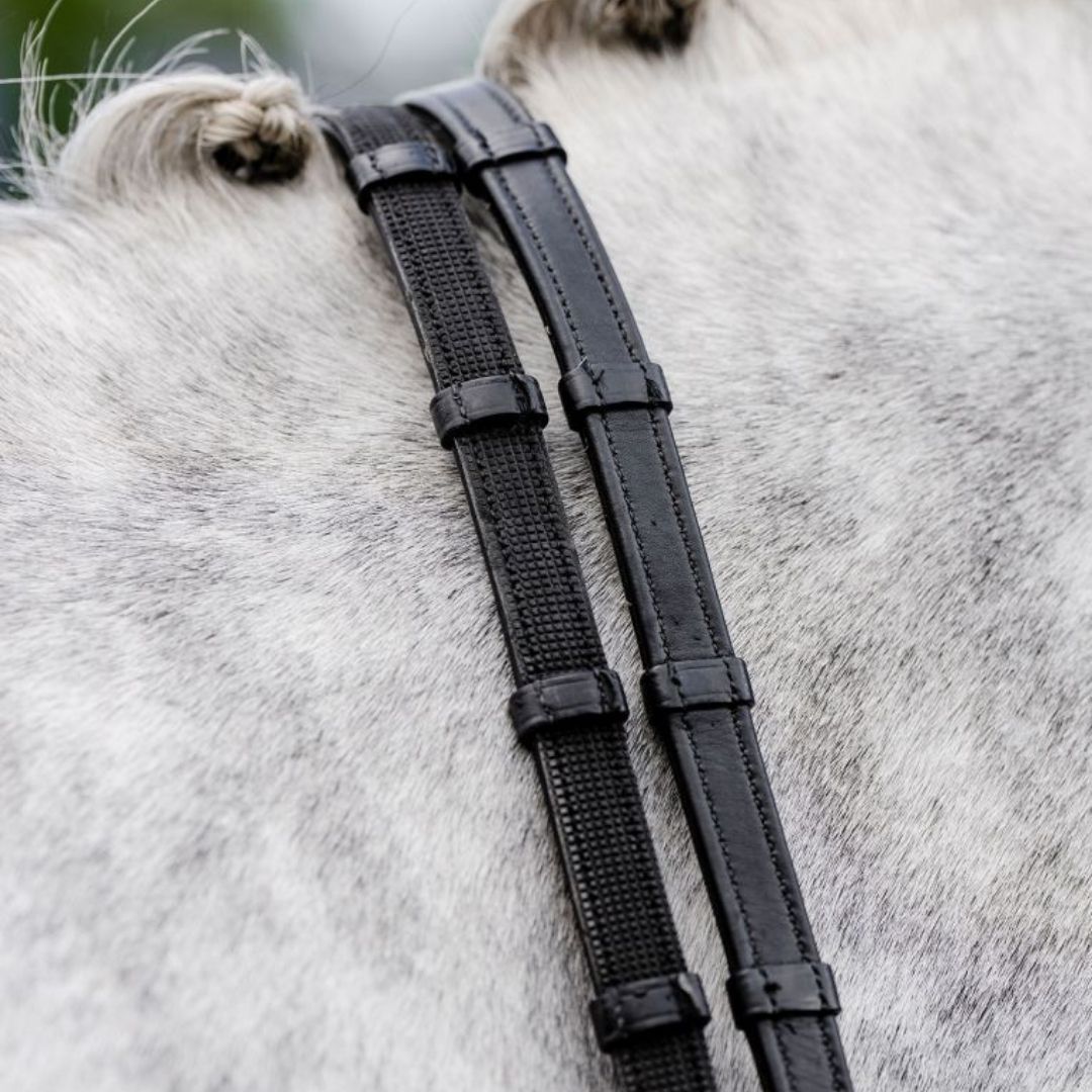 Horseware Jumper Reins With Stoppers in Black