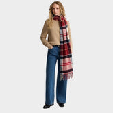 Barbour Deanna Tartan Scarf in Light Cardinal