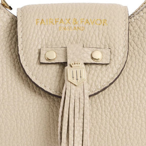 Fairfax & Favor Micro Windsor Leather Crossbody Bag in Stone
