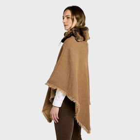 Dubarry Women's Silverfir Tweed Poncho in Camel Twill