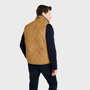 Dubarry's Bellamont Men's Goat Suede Gilet in Tan