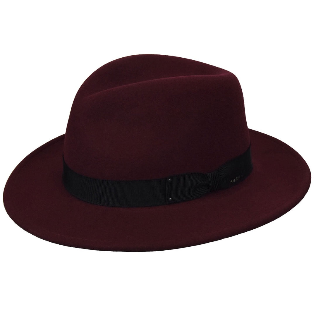 Bailey Curtis Fedora Hat in Port