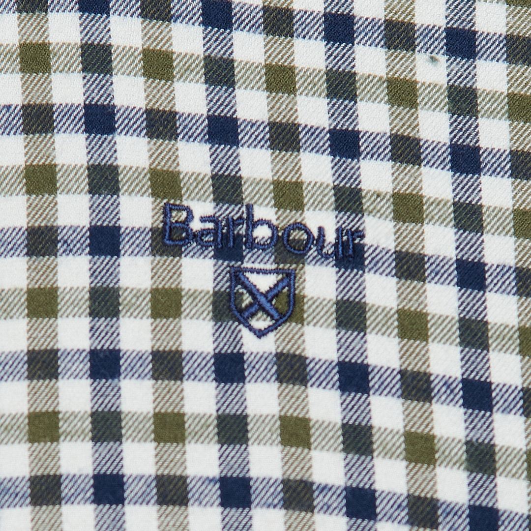 Barbour Men's Finkle Tailored Fit Gingham Shirt in Olive