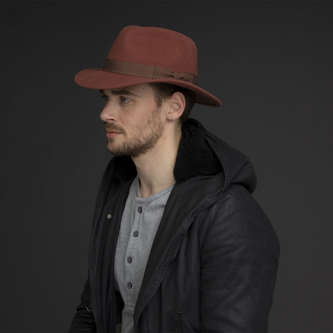 Bailey Curtis Fedora Hat in Port