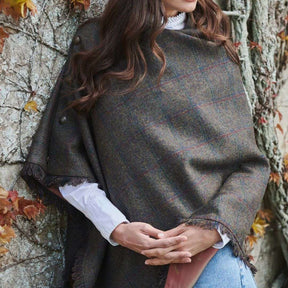 Dubarry Women's Hazelwood Tweed Poncho in Hemlock