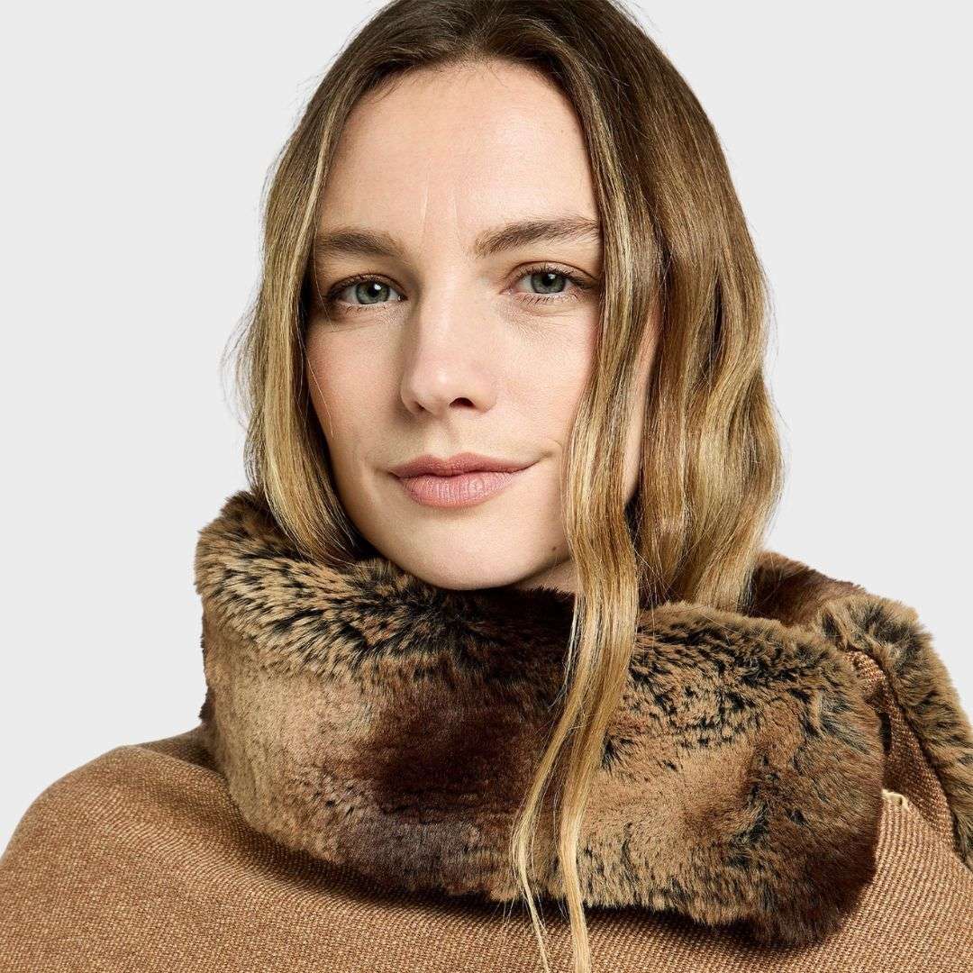 Dubarry Women's Silverfir Tweed Poncho in Camel Twill