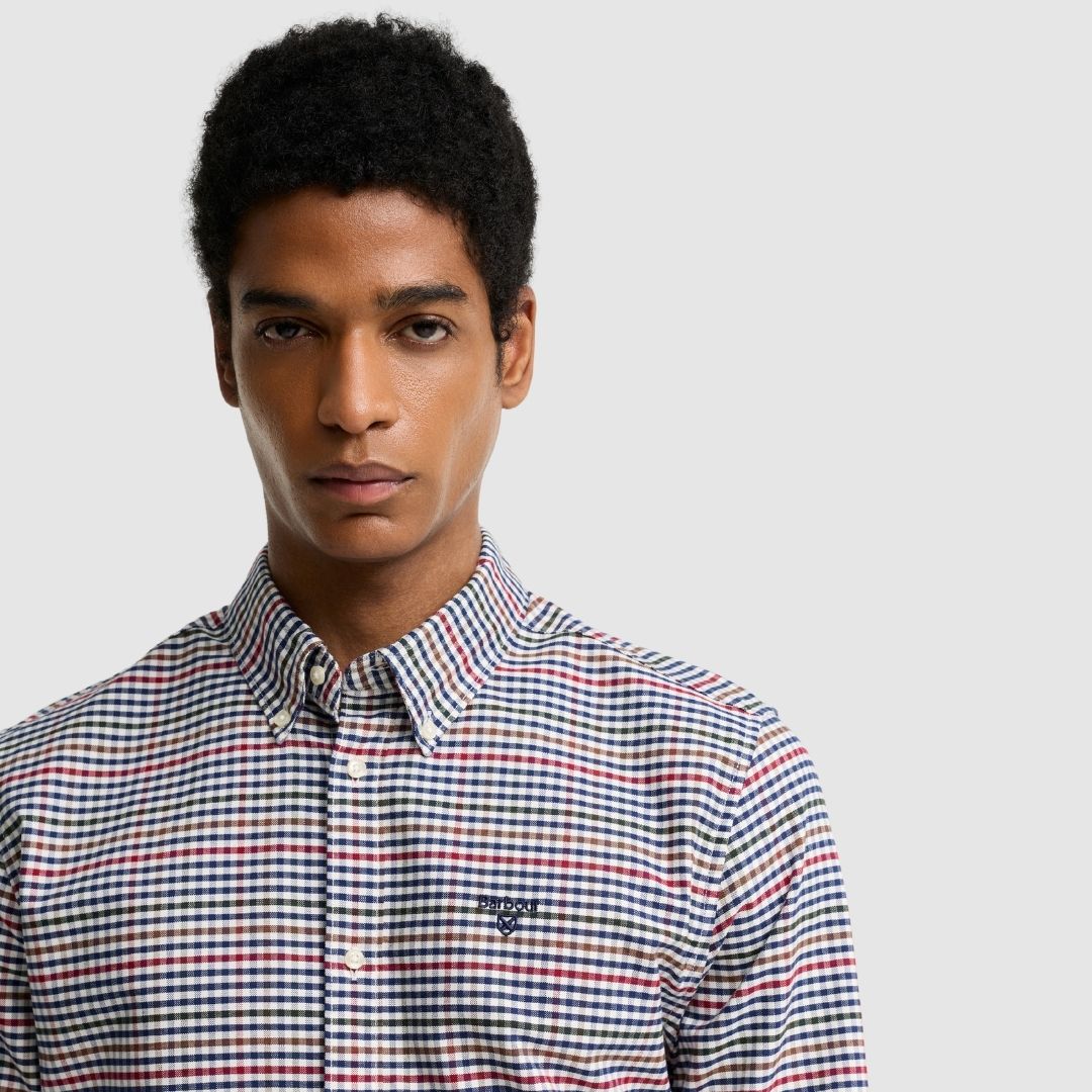Barbour Men's Rickwood Gingham Shirt in Navy