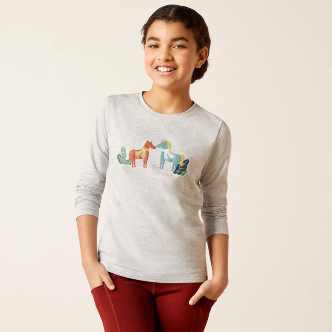 Ariat Kids Winter Fashion T-Shirt in Heather Grey