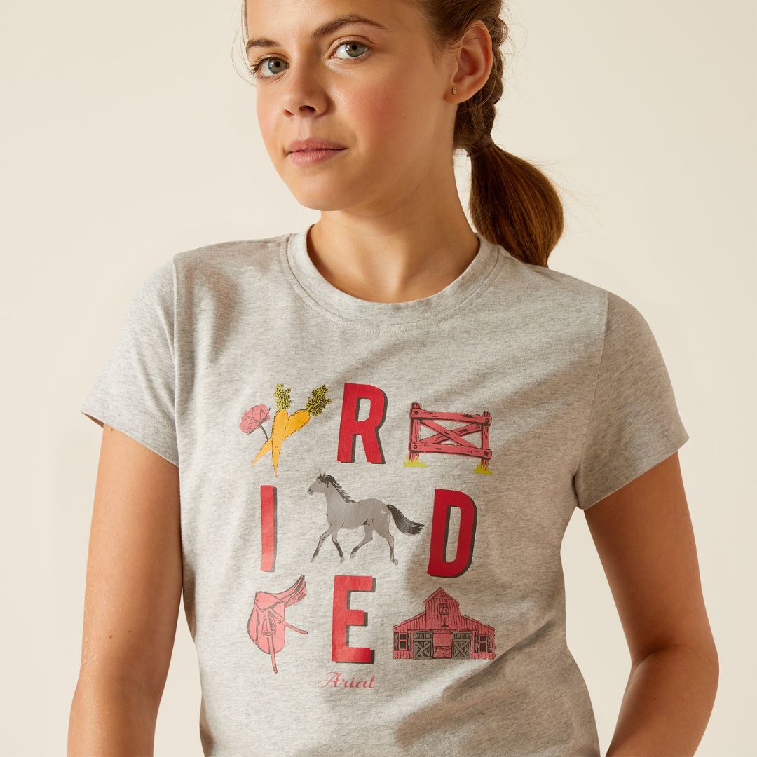 Ariat Kids Iconic Ride T-Shirt in Heather Grey