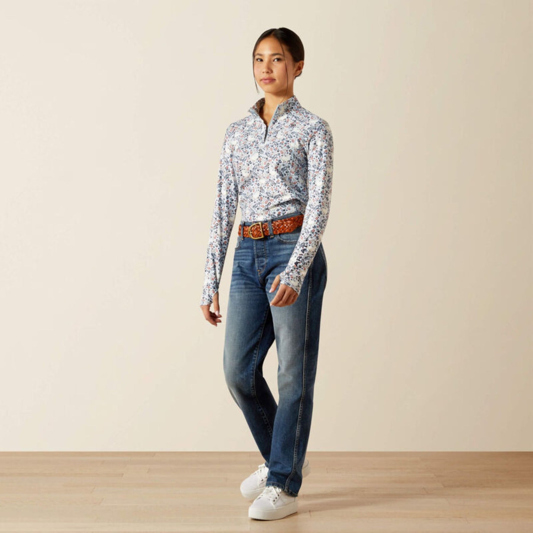 Ariat Kids Lowell 3.0 1/4 Zip Baselayer in Posey Pony Print