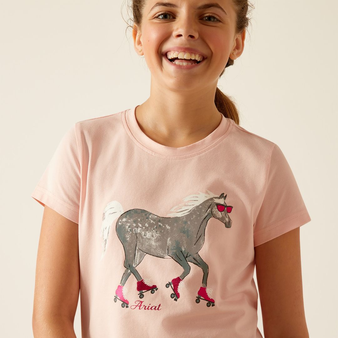 Ariat Kids Roller Pony T-Shirt in Blushing Rose