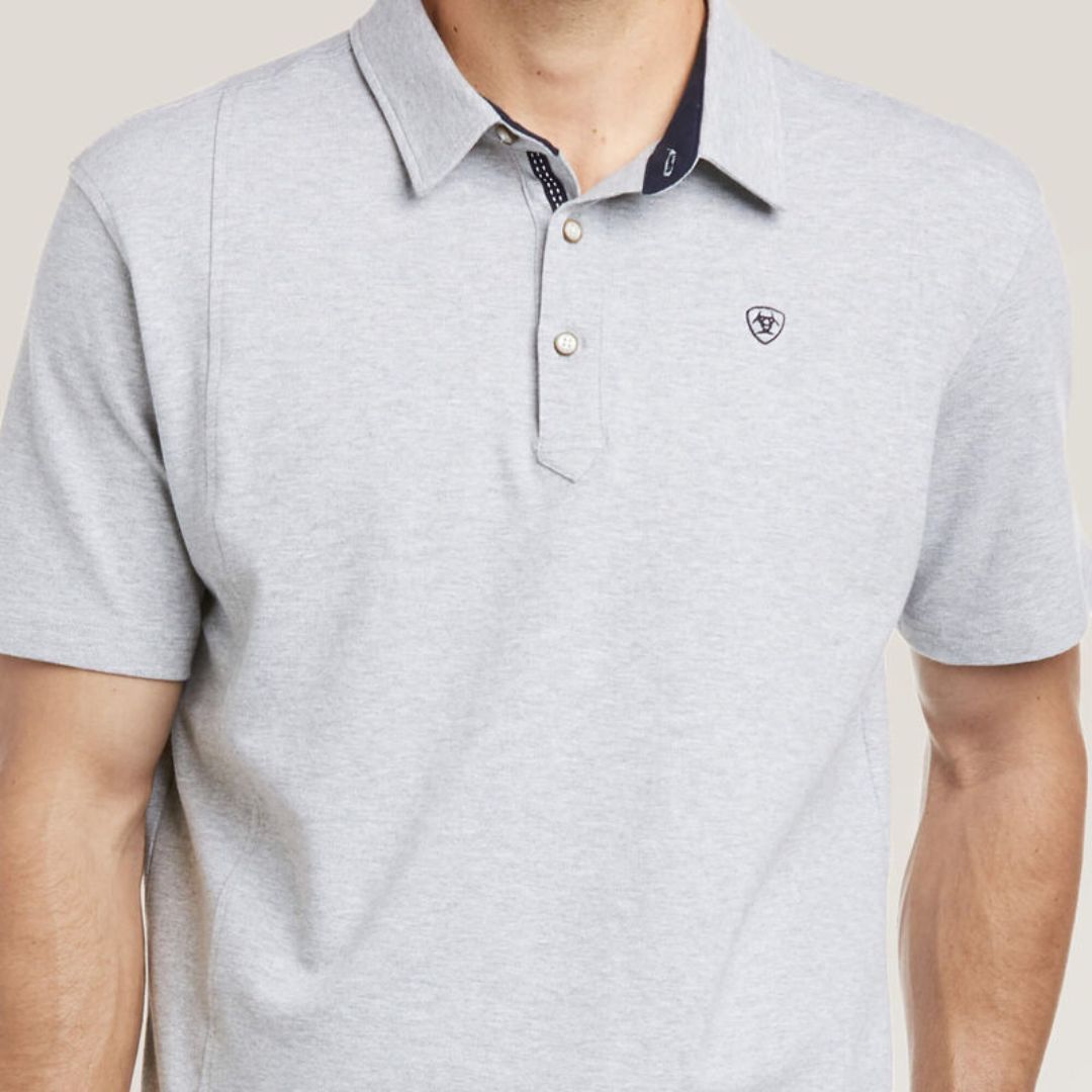 Ariat Men's Medal Polo Shirt in Heather Gray