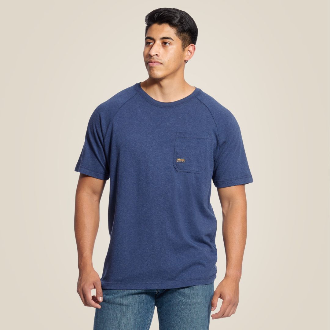 Ariat Men's Rebar Strong Cotton T-Shirt in Navy Heather