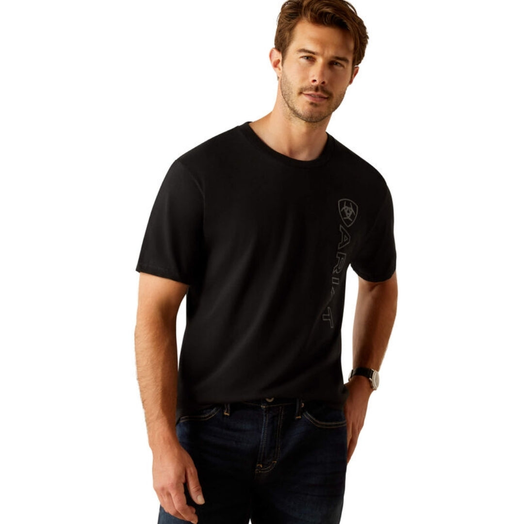 Ariat Men's Vertical Logo Short Sleeve T-Shirt Black