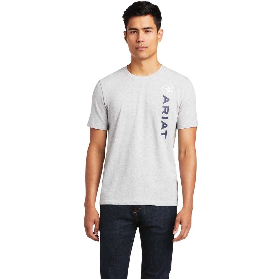 Ariat Men's Vertical Logo Short Sleeve T-Shirt Grey