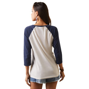 Ariat Women's Dreams T-Shirt in Coconut Milk/Navy