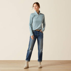 Ariat Women's Gridwork 2.0 Quarter Zip Baselayer in Lead