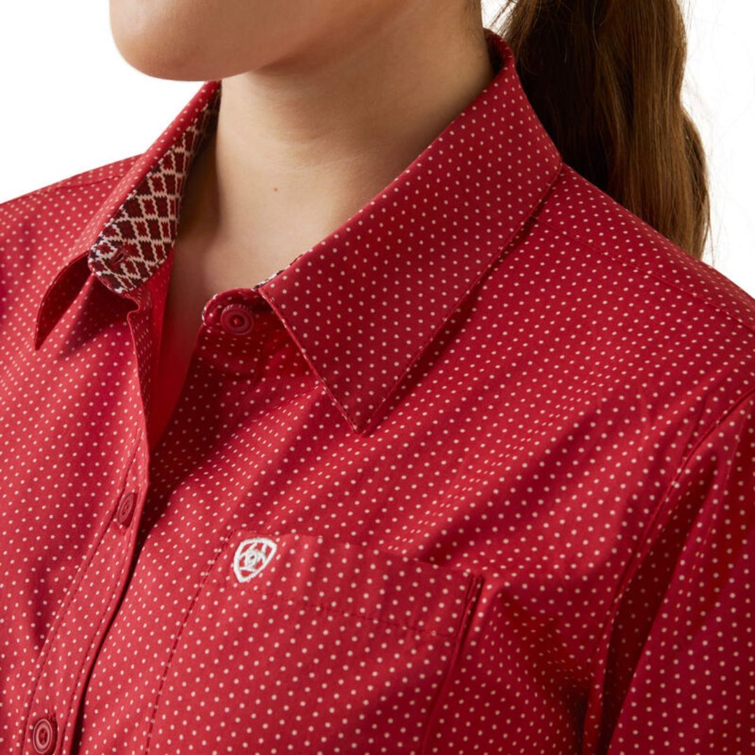 Ariat Women's Kirby Stretch Shirt in Cardinal Dot