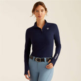 Ariat Women's Lowell 3.0 Quarter Zip Baselayer in Navy Eclipse