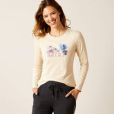 Ariat Women's Peonies T-Shirt in Oatmeal Heather