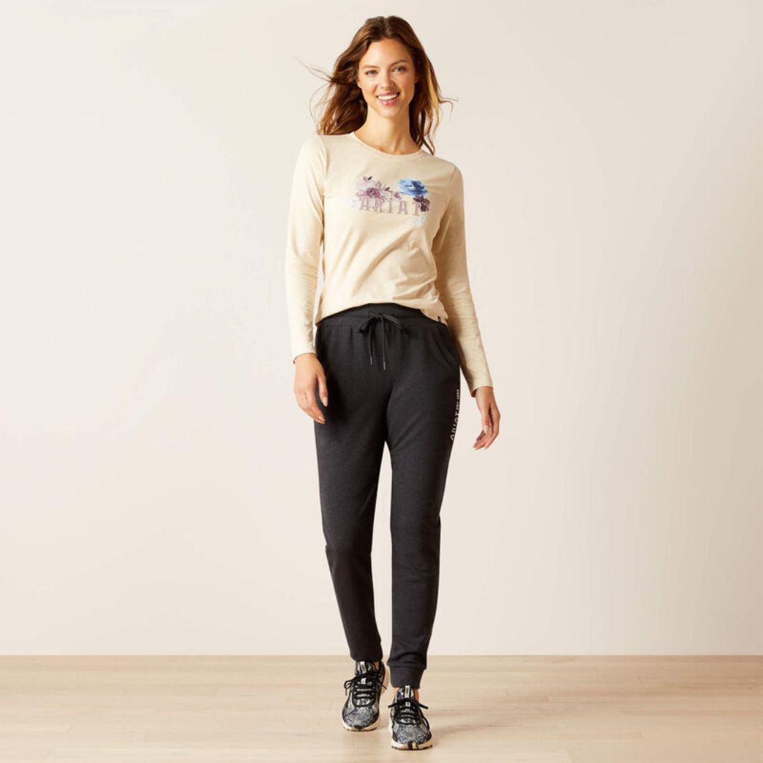 Ariat Women's Peonies T-Shirt in Oatmeal Heather