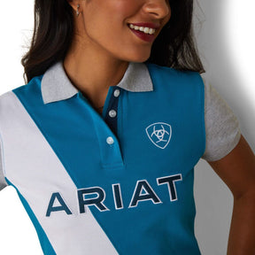 Ariat Women's Taryn Polo Shirt in Mosaic Blue