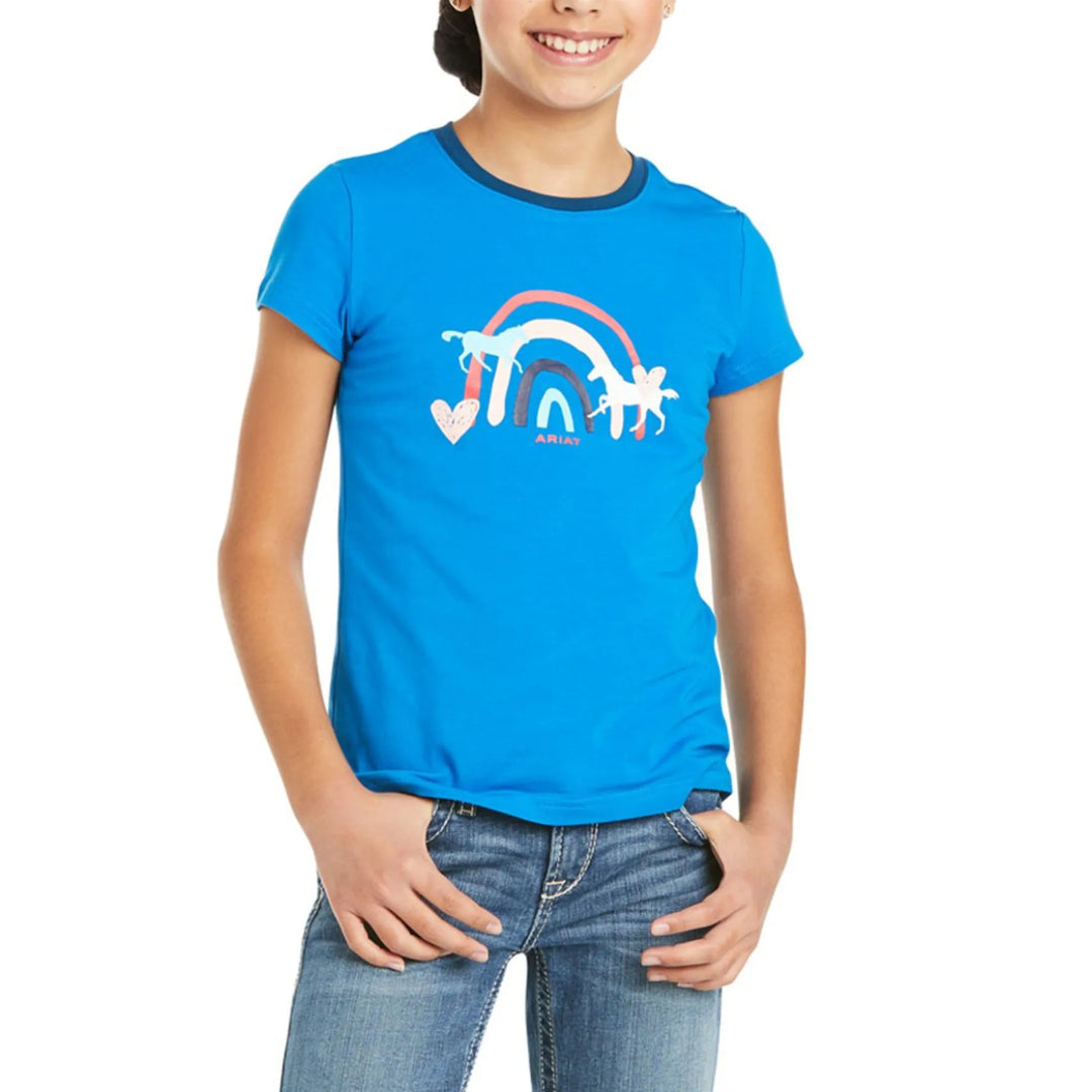Ariat Youth Rainbow Wishes Tees Navy