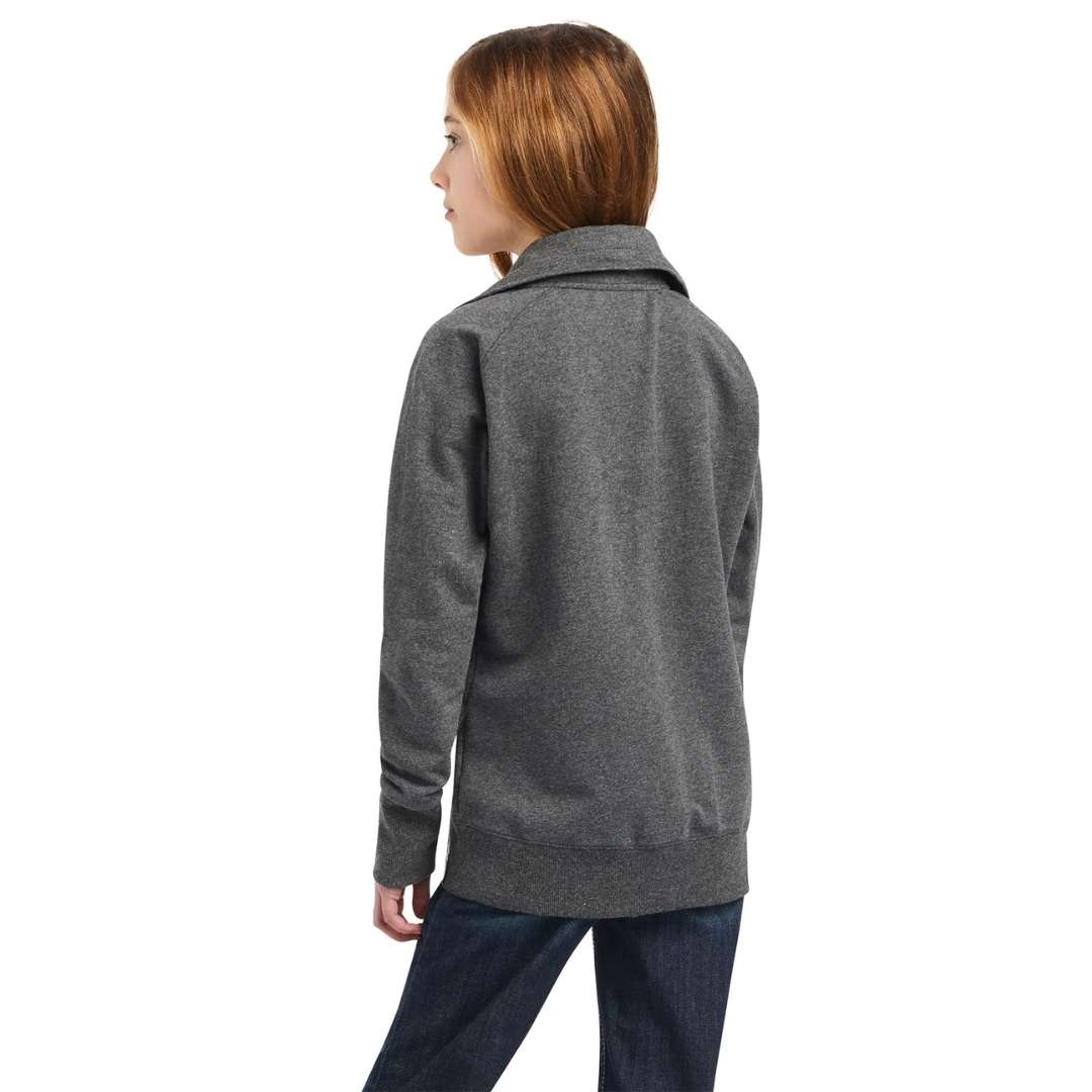 Ariat Youth Team Logo Full Zip Charcoal Grey