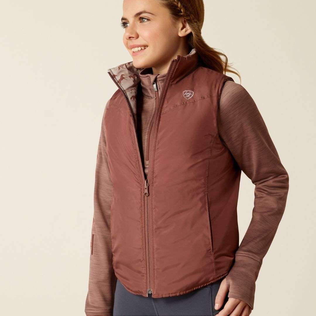 Ariat Kid's Bella Reverse Insulated Vest in Vanilla Ice