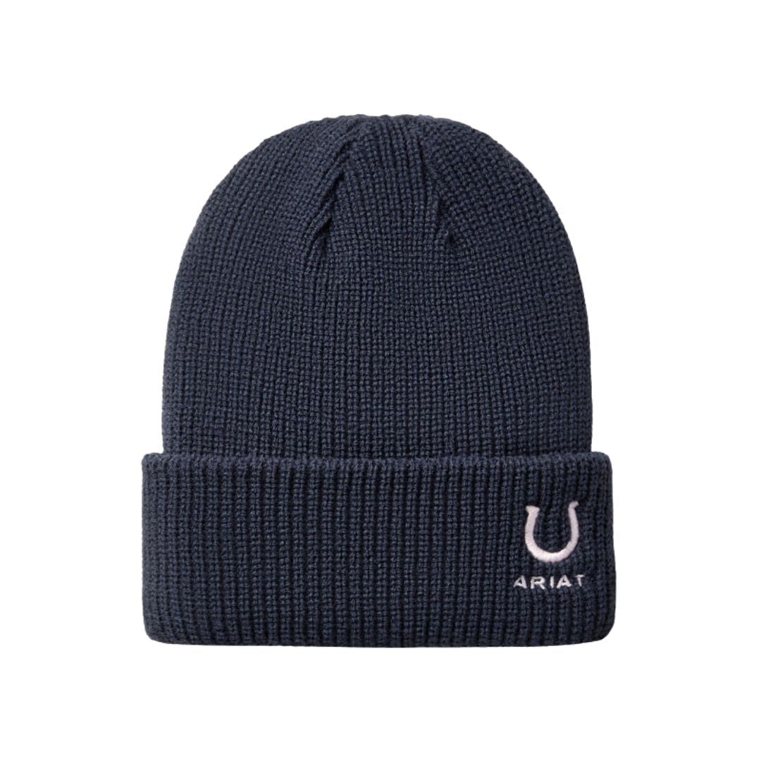 Ariat Kid's Horseshoe Beanie in Navy