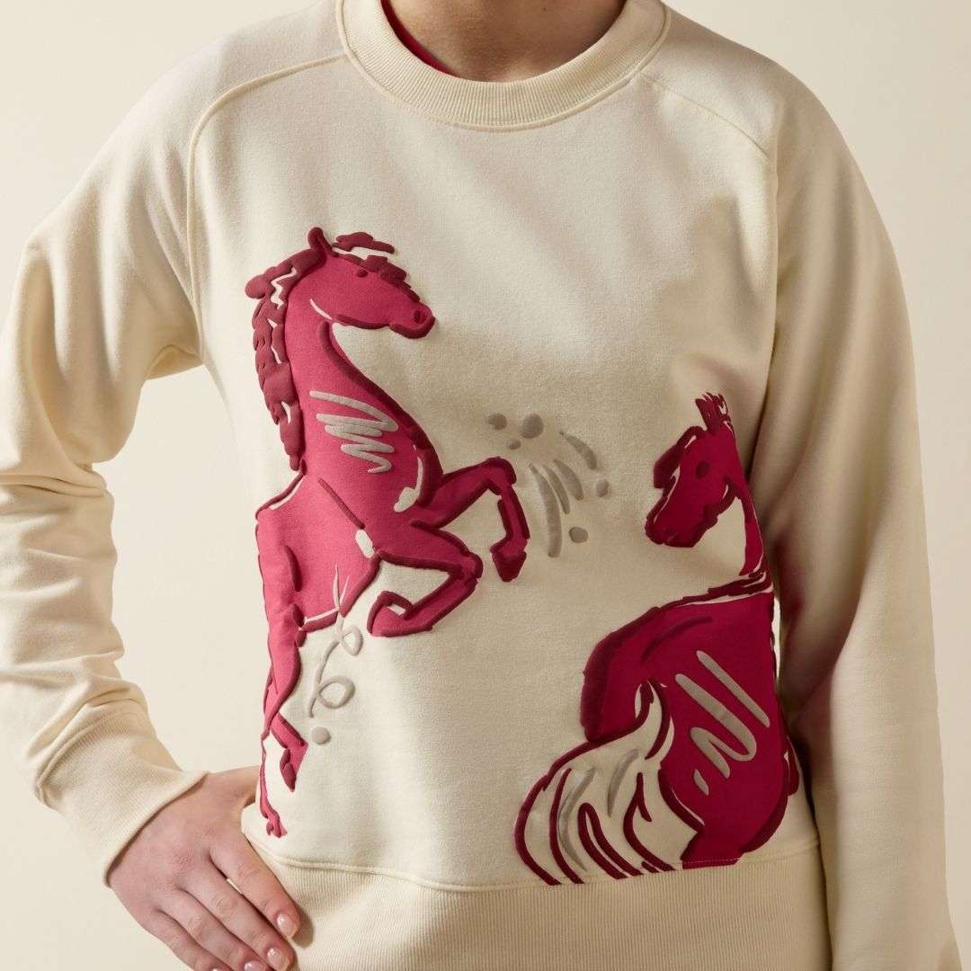 Ariat Kid's Martine Sweatshirt in Antique White