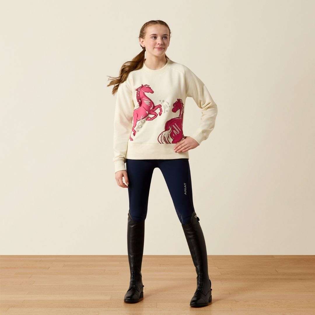 Ariat Kid's Martine Sweatshirt in Antique White