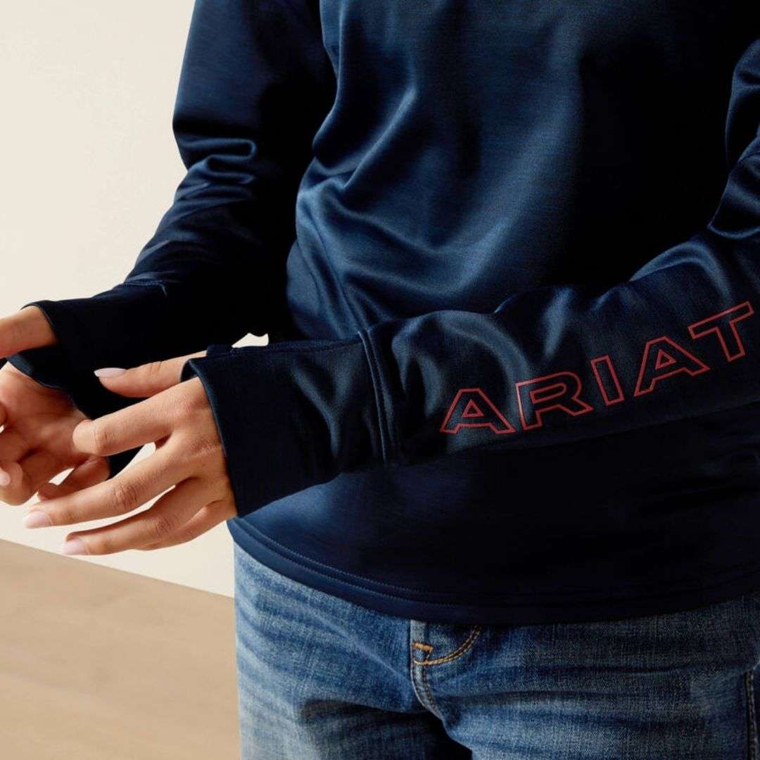 Ariat Kid's Team Equestrian 1/2 Zip Jumper in Navy