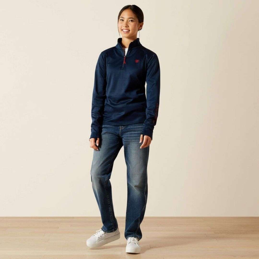 Ariat Kid's Team Equestrian 1/2 Zip Jumper in Navy