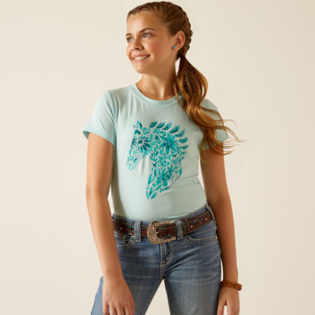 Ariat Kids Floral Mosaic T-Shirt in Plume