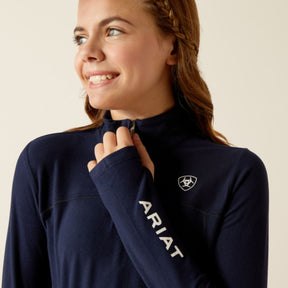 Ariat Kids Lowell 1/4 Zip Baselayer in Navy