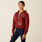 Ariat Kids Spiffy Full Zip Hoodie in Madder Brown