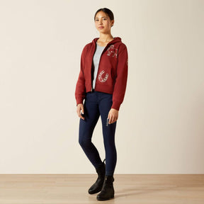Ariat Kids Spiffy Full Zip Hoodie in Madder Brown