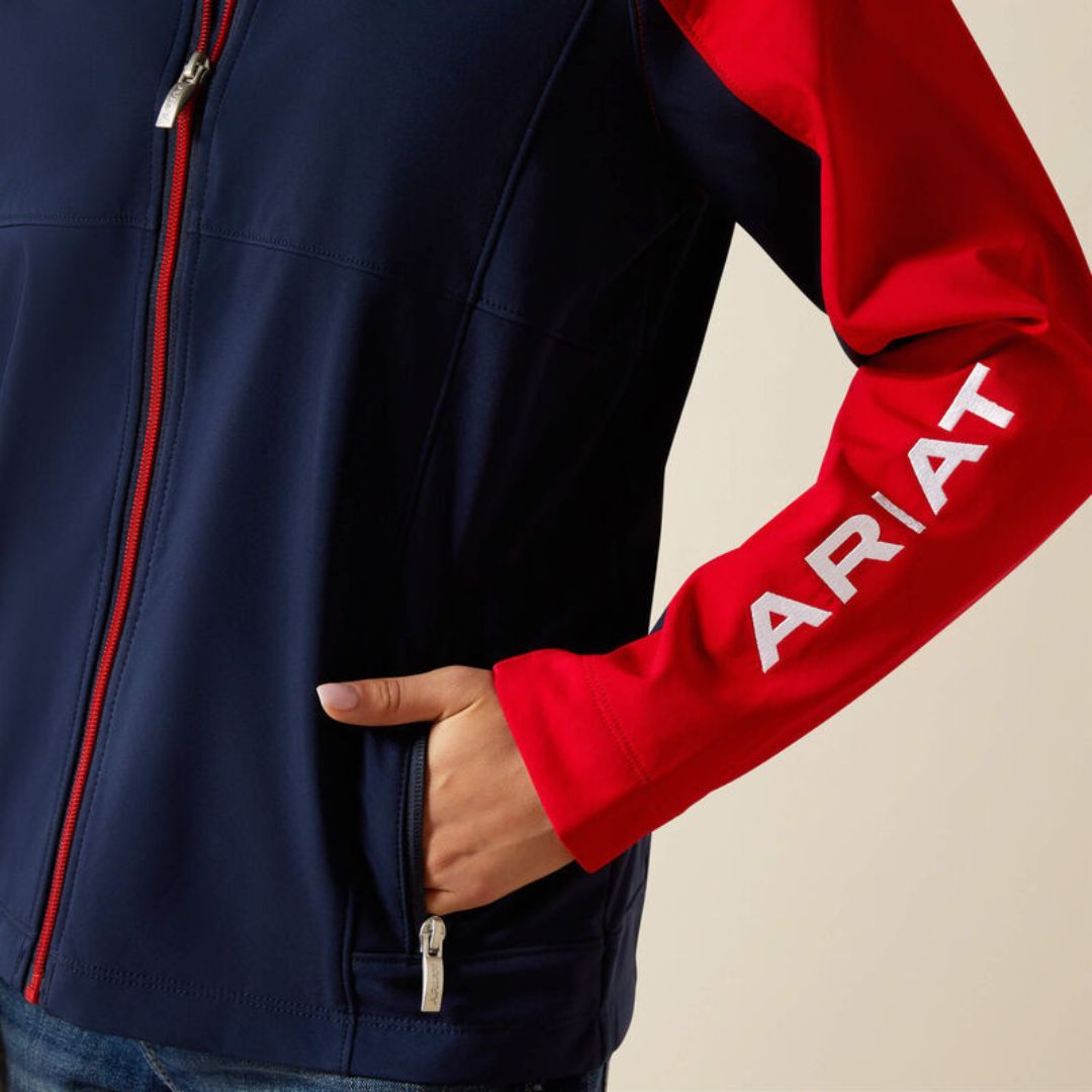 Ariat Kids Team Equestrian Jacket in Navy and Red