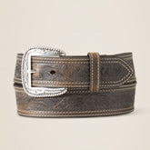 Ariat Men's Tooled Double Stitched Belt in Brown