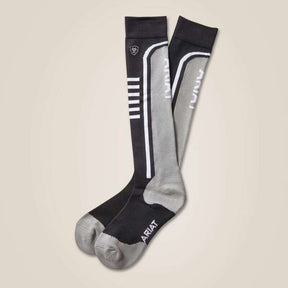 Ariat Women's AriaTEK Slimline Performance Riding Socks in Black/Grey