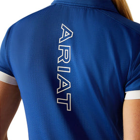 Ariat Women's Bandera 1/4 Zip Polo Riding Shirt in Sodalite Bluet