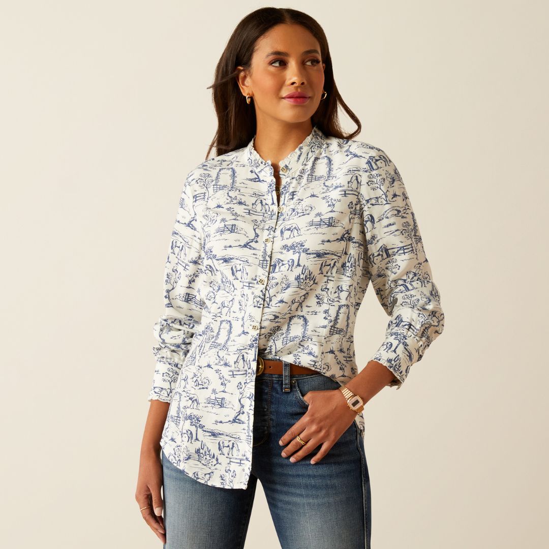 Ariat Women's Clarion Blouse in Toile Scene Print