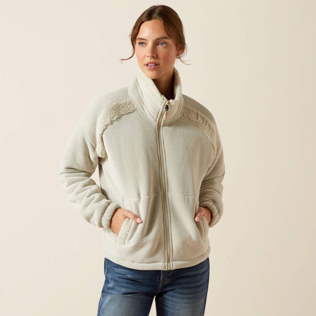 Ariat Women's Lafayette Full Zip Fleece Jumper in Pelican