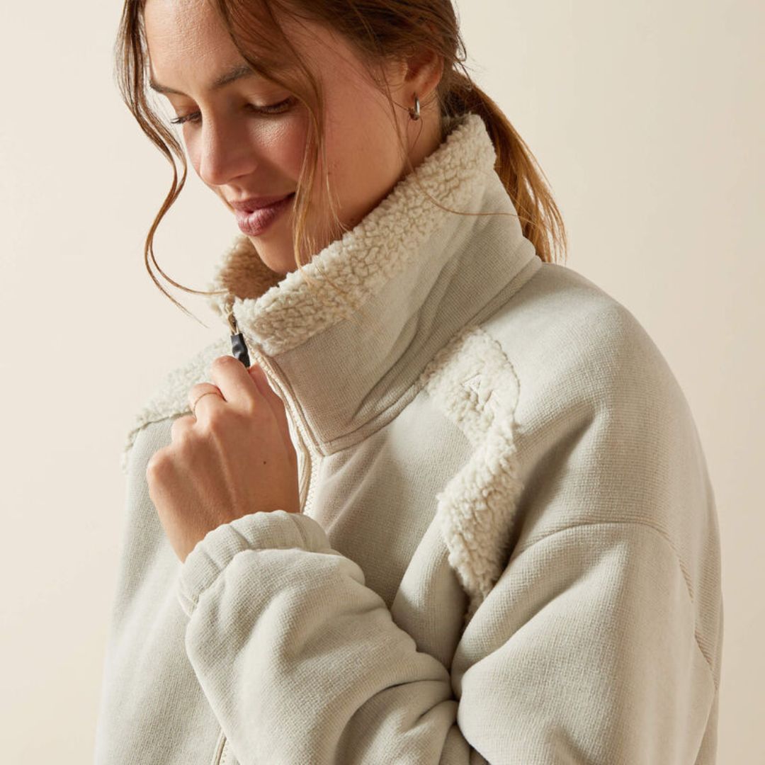 Ariat Women's Lafayette Full Zip Fleece Jumper in Pelican